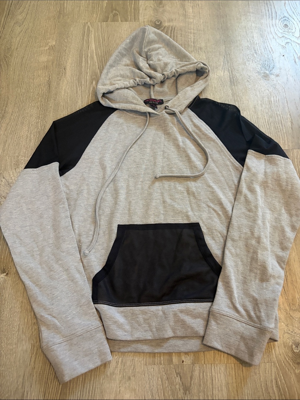 Hooded Pullover Sweatshirt - Grey with Black Accents